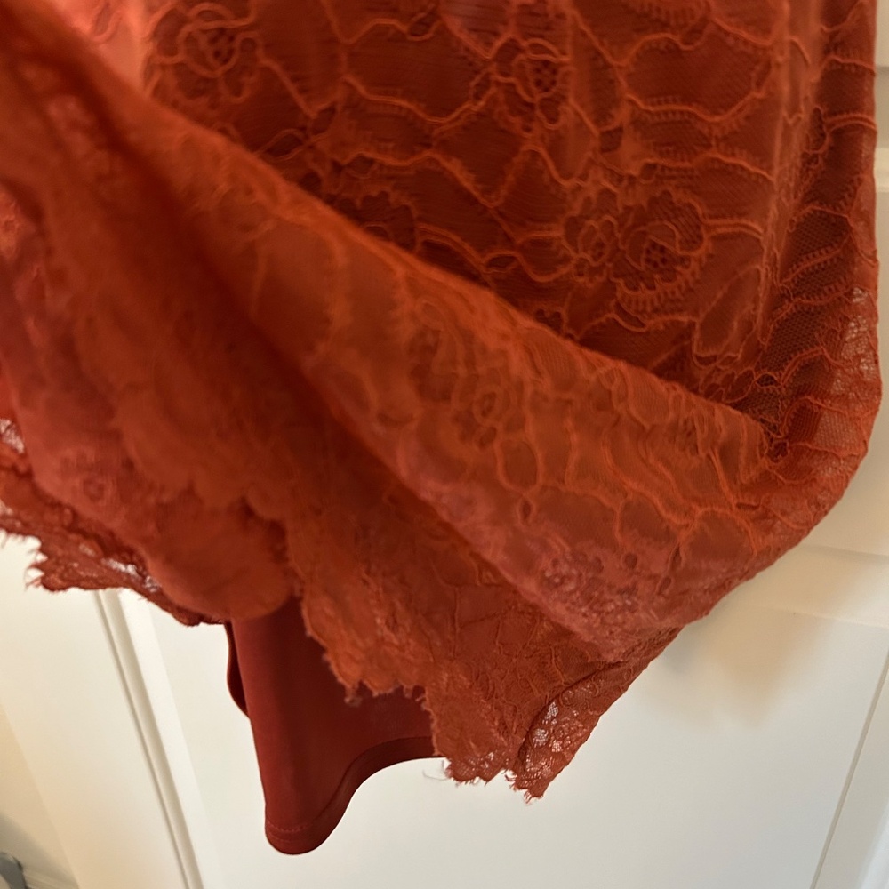Blu Pepper Women’s Orange Lace Dress - Size M (NWT) - Picture 5 of 5